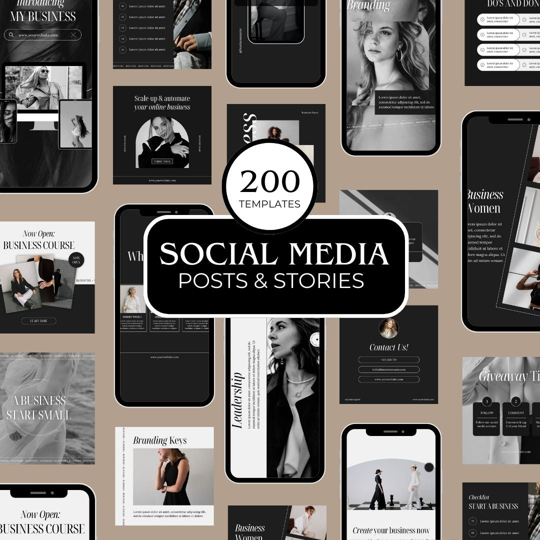 200 Business Social Media Posts & Stories Templates